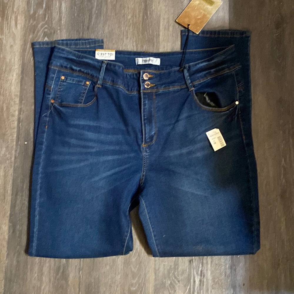 C’EST TOI Plus Dark Wash Skinny Jeans Size 3X